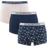 Emporio Armani 3P boxers basic logo blauw & beige - L