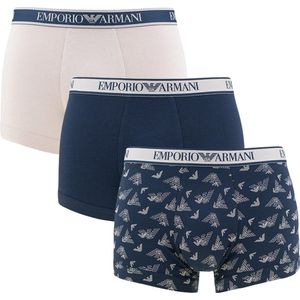 Emporio Armani 3P boxers basic logo blauw & beige - L