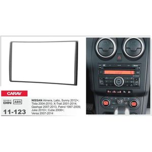 2-DIN NISSAN Almera, Latio, Sunny 2012+; Tiida 2004-2010; X-Trail 2001-2014; Qashqai 2007-2013, Patrol 1997-2009; Juke 2010+; Cube 2008+; Versa 2007-2014 afdeklijst / installatiekit Audiovolt 11-123