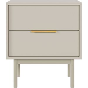 Selsey - VIVIARO - Nachtkastje met twee lades - 54 cm - Grijsbeige