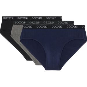 HOM Boxerlines #2 mini briefs (3-pack) - heren mini slips - zwart - blauw - grijs - Maat: XXL