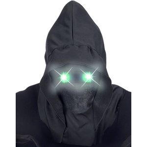 WIDMANN - Onzichtbaar gezichtsmasker met capuchon en lichtgevende ogen groen volwassene