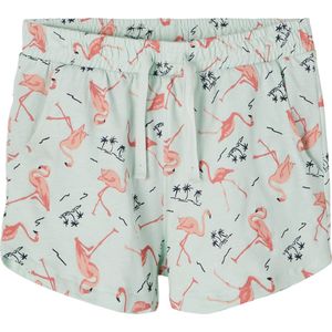 Name it short meisjes - groen - flamingo - NKFvigga - maat 158