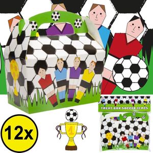 Uitdeelcadeaus 12 STUKS Voetballers Traktatie / Uitdeel Doosjes - Voor Traktatie Uitdeelcadeautjes voor kinderen - Menubox