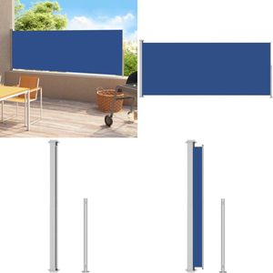 vidaXL Tuinscherm uittrekbaar 220x500 cm blauw - Windscherm - Windschermen - Zijscherm - Zijschermen
