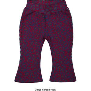 Dirkje - Girls Trousers flared Burgundy + aop - maat 98