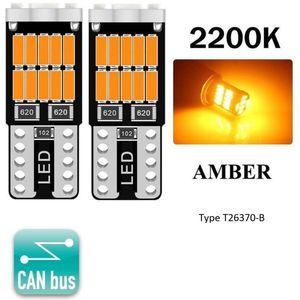 T10 Led Lamp Amber / Oranje (Set 2 stuks) 2100K Canbus 5W5 | 368 Lumen | Type T26370-B | W5W | Led Signal Light | 12V | 168 | 194 | 2x | Stadslicht | 2200 | 2100 | Kelvin | Autolampen | Car licht | Lampen |