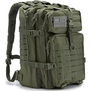 PolkaHome 45L Grote Tactische Militaire Rugzak voor Heren - Outdoor MOLLE Survival Rugzak - Camping en Wandel Rugzak - Groen