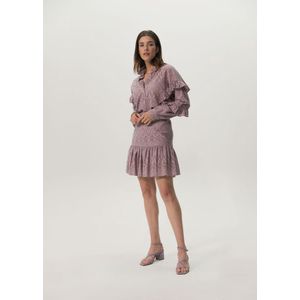 Sissy-Boy - Paarse ruffle rok met broderie anglaise