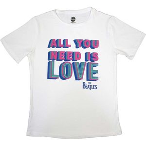 The Beatles - All You Need Is Love Dames T-shirt - S - Wit