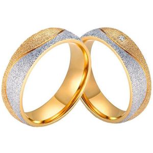 Zoëies ring voor haar goud- en zilverkleurig met glitters 16 mm