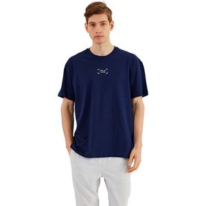COMEOR Heren Korte Mouw Klassiek Katoenen Oversized T-Shirt met Ronde Hals