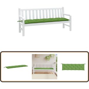 vidaXL Tuinbankkussen - 180x50x7 cm - Gemêleerd groen Tuinbankkussen - Buitenkussen - Zitkussen - Balkondecoratie - Tuindecoratie