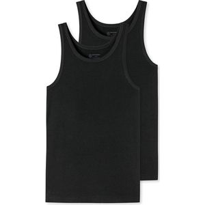 Schiesser 95/5 Singlet - 2 Pack 000 Black - maat 4XL (4XL) - Heren Volwassenen - Katoen/elastaan- 176038-000-4XL