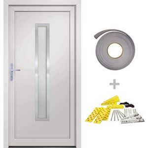 vidaXL - Voordeur - 98x200 - cm - PVC - wit
