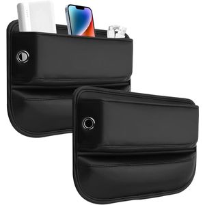Car Seat Storage Boxes - Pack of 2 Seat Gap Storage Box Side Pocket Organizer for Car Console