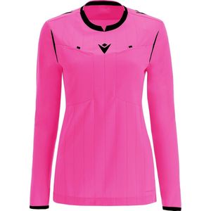 Macron Stephanie Scheidsrechtersshirt Lange Mouw Dames - Fluo Roze / Zwart | Maat: L