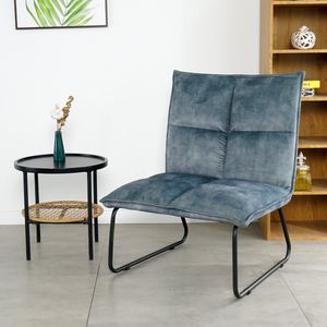 Nuvolix Fauteuil ""Reykjavik"" - velvet - relaxstoel - lounge stoel - blauw
