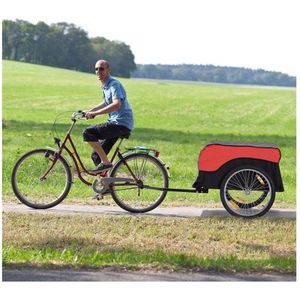 Transport Trailer Cargo Trailer Bicycle-bevestigingen Laadfiets trailer Cargot Trailer (rood-zwart)