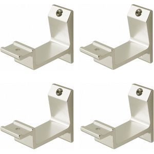 Hermeta leuninghouder 3540-02 - Nieuw Zilver - Aluminium - Opschroef - Hol zadel - 4 stuks