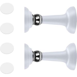 2 stuks magnetische deurhouders zonder boren - wit - voor camper en bootvakken