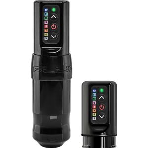 FK Irons Spektra Flux - Stealth With 2x Powerbolt | Premium Professionele Tattoo Machine | Draadloze Tatoeage Pen | Wireless | PMU Gun | Zelf Tatoeëren Kit | Cartridges | Naalden | Beginner & Gevorderden Set 1RL | 3RL | 7RL