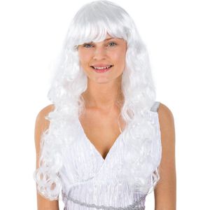 dressforfun - Pruik engel wit - verkleedkleding kostuum halloween verkleden feestkleding carnavalskleding carnaval feestkledij partykleding - 300744