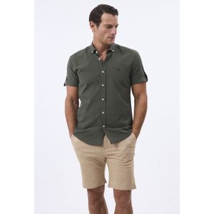 Felix Hardy Linnen Katoen Blend Shirt - Overhemd Heren Khaki - L