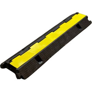 Kabelgoot - Kabelbrug - cablebump® AXAL Power - Kabelbeschermer voor Wallbox kabel - Kabel drempel - 100cm modulair en koppelbaar met elkaar- 1 kanal met klep- Kabelmat - hoogwaardig rubber - meebuigend - voor binnen en buiten - Type 2 cable Laadpaal