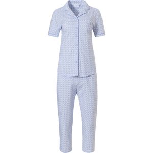 Pastunette dames doorknoop capri pyjama 20221-106-6 - Blauw - 52