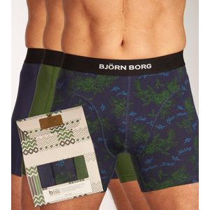 Björn Borg Premium Cotton Stretch Korte short - 3 Pack Blauw-Groen - 10001557-MP001 - XL - Mannen