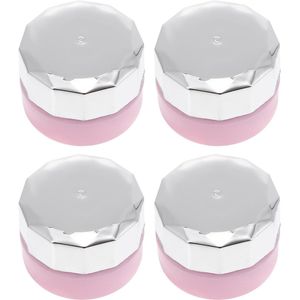 4 Stuks Plastic Nagellakflessen en Crèmecontainers | Mini Lotion- en Cosmetica Potten | Lege Nagellak- en Monsterspotten