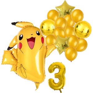 Pokemon ballon set - 62x78cm - Folie Ballon - Pokemon - Pikachu - Themafeest - 3 jaar - Verjaardag - Ballonnen - Versiering - Helium ballon