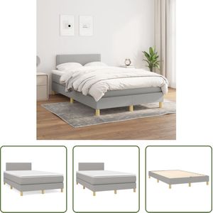 The Living Store Bed - Luxe Boxspring - 120 x 200 cm - Duurzaam en ademend stoffen hoofdbord - Pocketvering matras voor geluid- en schokabsorptie - Middelharde ondersteuning - Huidvriendelijk topmatras - Montagehandleiding bijgeleverd