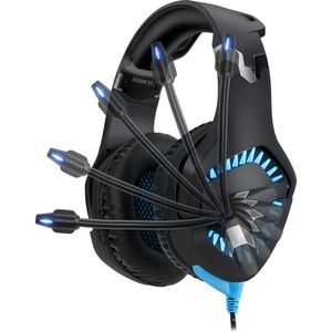 Adesso Xtream G3 Gaming headset - koptelefoon - met microfoon - zwart en blauw - 2,1 meter