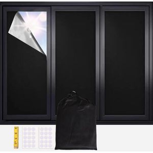 Inovra Plus - Verduisterende jaloezieën 400x145 cm raamgordijnen zonder boren - Tijdelijke verduisteringsoplossing voor onderweg - Draagbare verduisteringsgordijnen