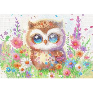 Adorzy Diamond Painting Placemat Uil – 42,5cm x 29,5 cm - Diamond Painting Volwassenen – Diamond Painting Volledig Pakket