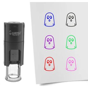 CombiCraft Stempel spook 10mm rond paarse inkt - per 1 stuk