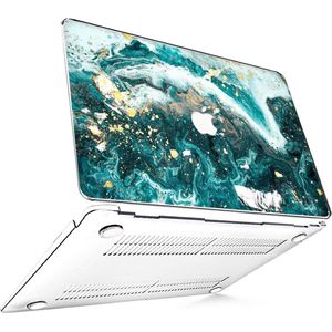 Geschikt voor MacBook Air Cover - Hoesje geschikt voor MacBook Air 13 inch 2010 / 2017 - Hardcase Marmer Groen