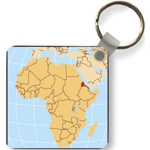 Sleutelhanger - Illustratie van Eritrea op de Afrikaanse kaart - Plastic - Rond - Uitdeelcadeautjes