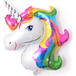 Unicorn Ballon - Kleur - XXL - 110cm - Folie Ballon - Eenhoorn - Paard - Versiering - Ballonnen - Verjaardag - Thema Feest - Helium ballon