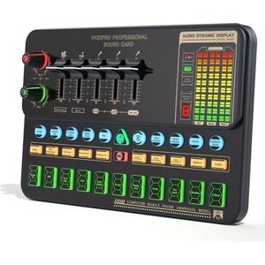 Livano Audio Mixer - Mengpaneel - DJ - Mixer - Gaming - Met LED Lamp - Met Microfoon - Set