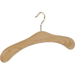 De Kledinghanger Gigant - 10 x Garderobehanger eikenhout naturel gelakt met messinghaak, 45 cm