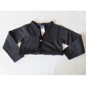 Bolero - Kort gilet - Meisjes - Zwart Effen - 2 jaar 92