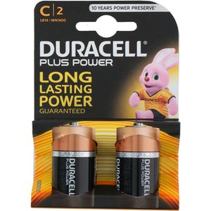 Duracell Plus Power Batterijen C - 2x - LR14 - Alkaline - Duralock