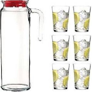 Pasabahce Alanya - Schenkkan Met Waterglazen - Set van 7 - 1000 ml