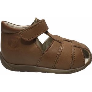 Falcotto velcro effen gesloten lederen sandalen Livingston cognac mt 25