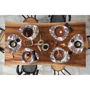 Placemat organisch - Placemats organic - Onderleggers - Bladeren - Vintage - Tropisch - Patronen - 6 stuks