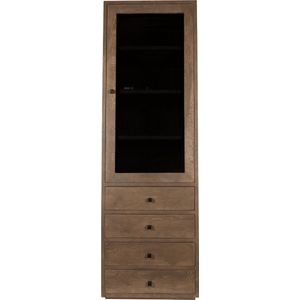 PTMD Oak Cabinet Armarium 1 door 4 drawers Glay