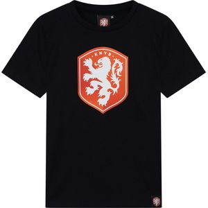 Nederlands Elftal Logo T-Shirt Kinderen - Maat 128 - Zwart - EK Voetbal 2024 - Holland Shirt - KNVB